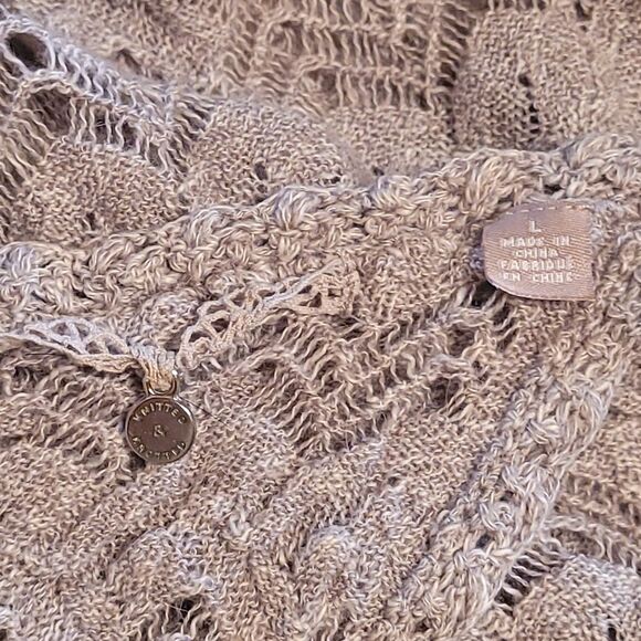 Anthropologie Knitted & Knotted Obscured Window Pullover Sweater boho size large - Picture 5 of 11